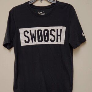 NIKE Swoosh Logo Dri-Fit Athletic Cut T-shirt Black Men's Small